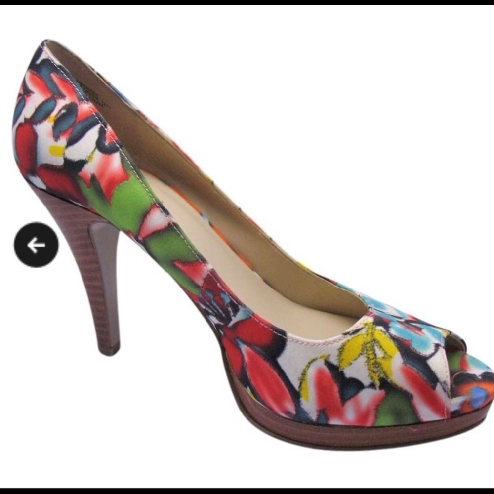 Nine West Danee Floral Print Heels